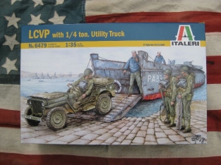 Italeri 6479  LCVP Landing Craft Vehicle Personnel with 1/4 ton. Utility Truck